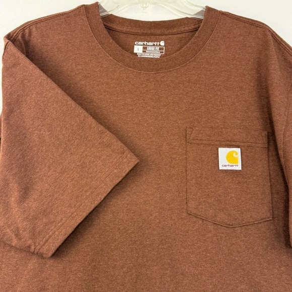 Carhartt Other - Carhartt K87 Mens Large Loose Fit Pocket T Shirt Brown Cotton Polyester‎